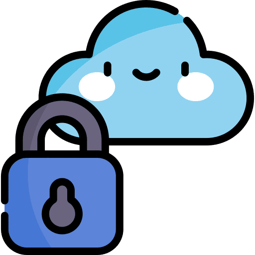 Secure cloud storage security shield icon