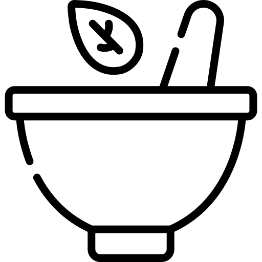 Herb wellness potion mortar icon