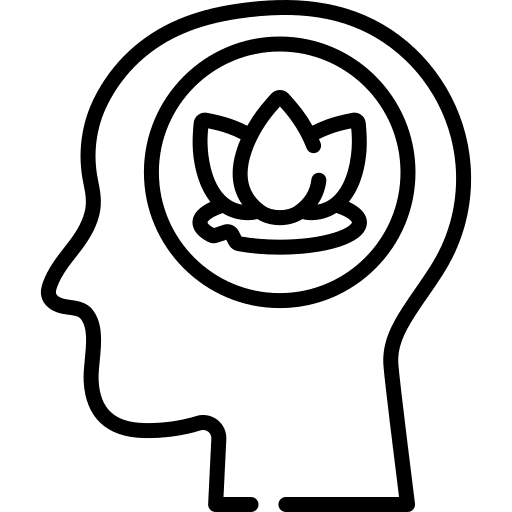 Mental health wellness soul head icon