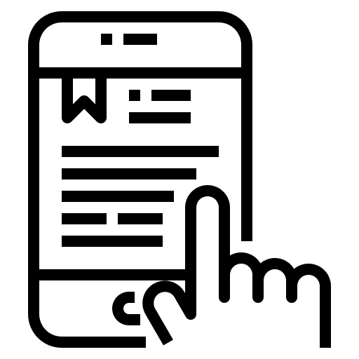 Smartphone read smartphone hand icon