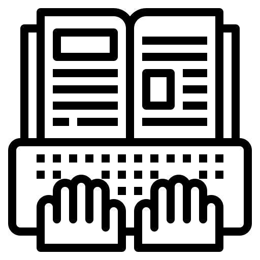 Ebook education hand computer icon