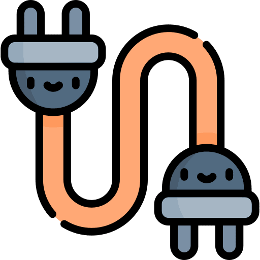 Extension cord electronics plug extension icon