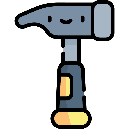 Hammer art and design construction and tools improvement icon