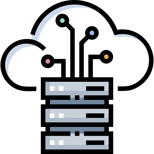 Cloud storage data storage domain data center icon