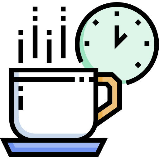 Break time coffee cup time and date break time icon