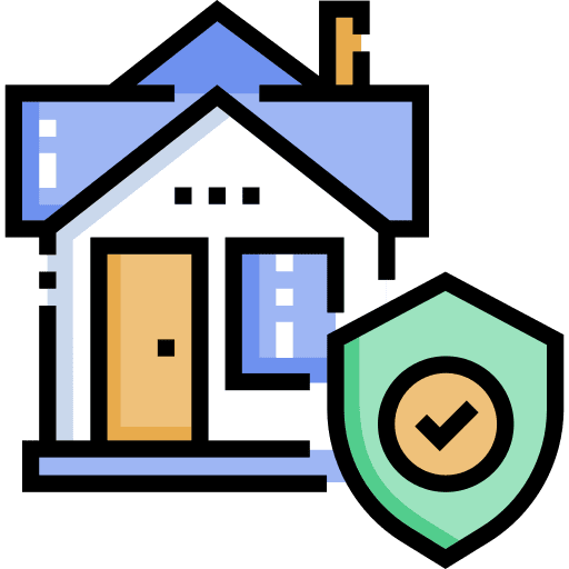Home security property insurance shield icon