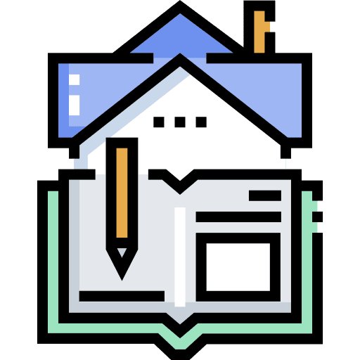 Homeschooling house distance book icon