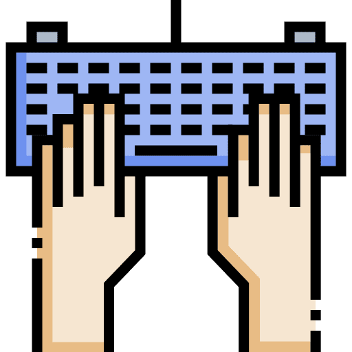 Typing typing type hands and gestures icon