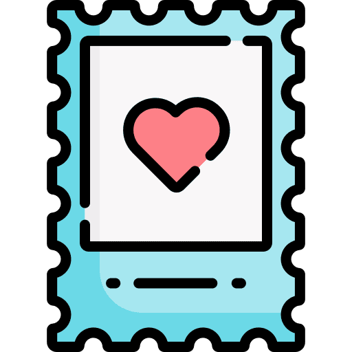 Stamp post stamp heart message icon