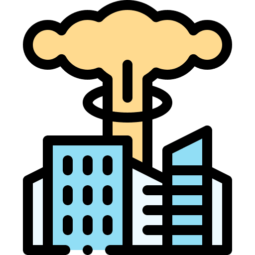 Destruction ruined miscellaneous war icon