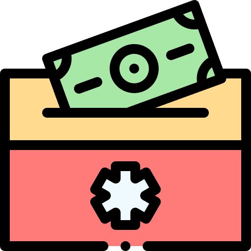 Donation fundraising care money icon