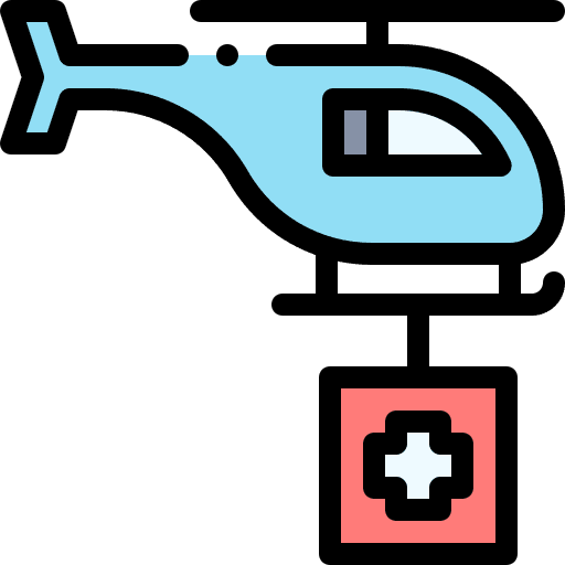 Helicopter healthcare and medical travel helicopter icon