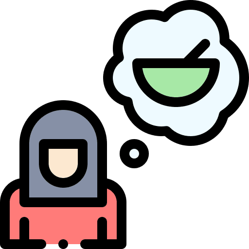 Hungry user person food and restaurant icon