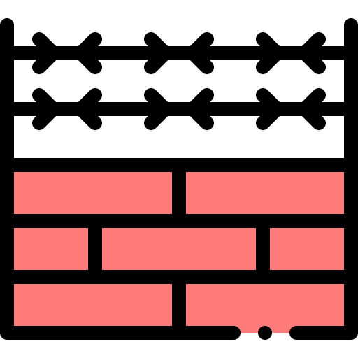 Immigration wall evidence security icon