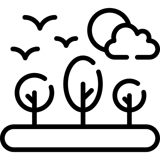 Tree sun nature cloud icon