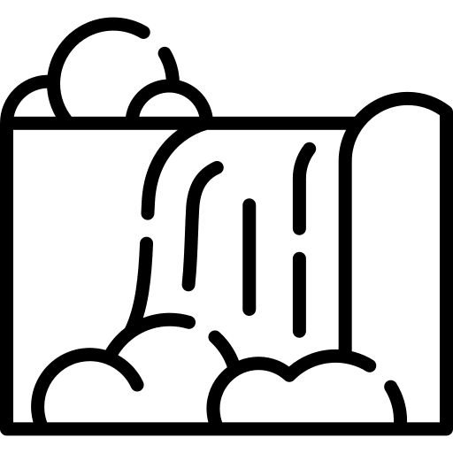 Waterfall nature waterfall trees icon