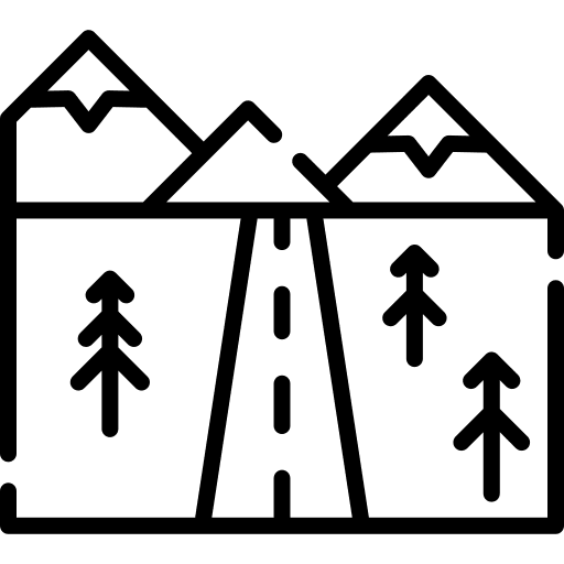 Mountain mountain nature road icon