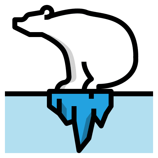 Polar bear extinction risk greenhouse effect climate change icon