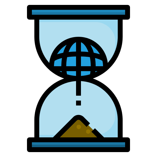 Global warming climate world sandclock icon