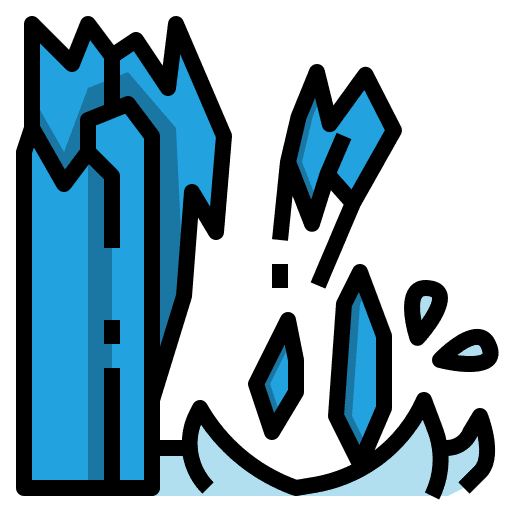 Iceberg melting climate ecology and environment icon