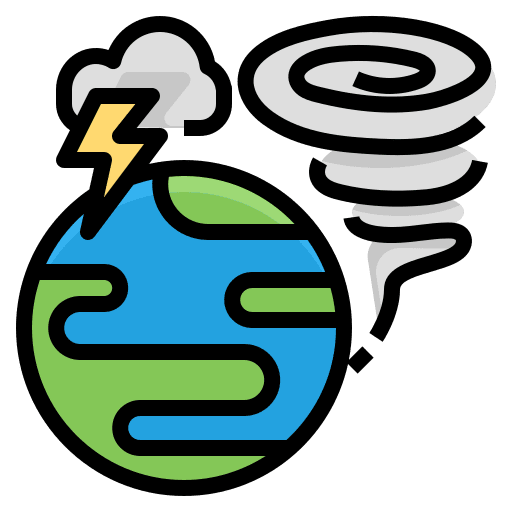 Storm global warming climate change natural disaster icon