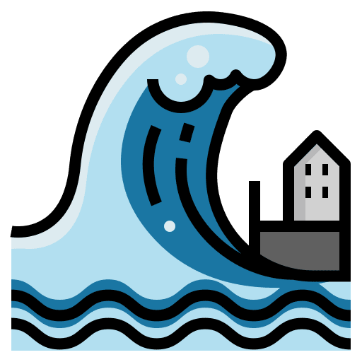 Tsunami global warming natural disaster climate icon