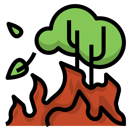 Wildfire forest greenhouse effect natural disaster icon