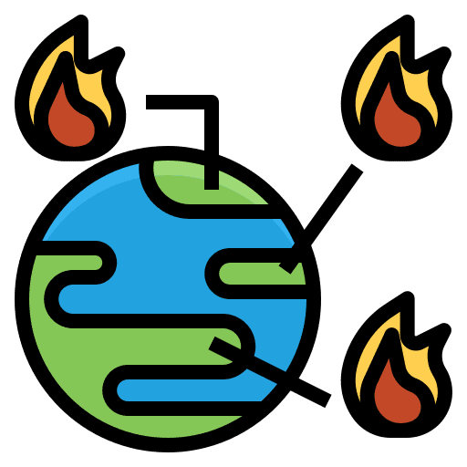 Wildfire world greenhouse effect wildfire icon
