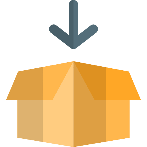 Open pack box delivery icon