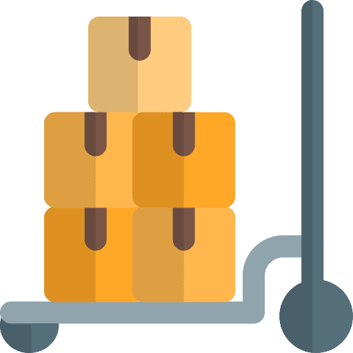 Cart stocks bulk pallet icon