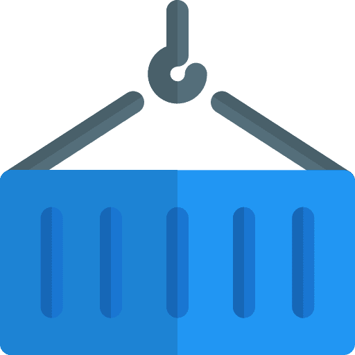 Lift commerce and shopping container lift icon