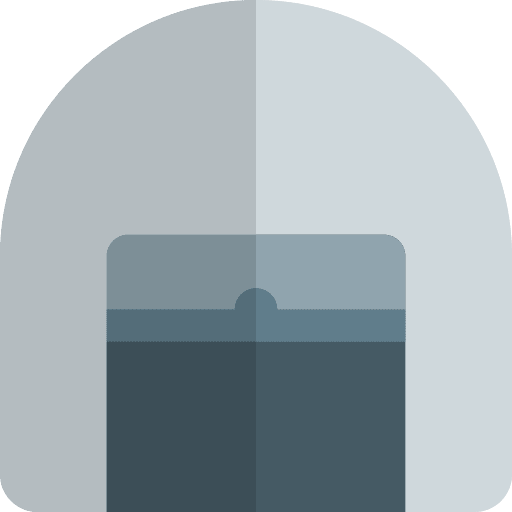 Curved warehouse delivery industry icon