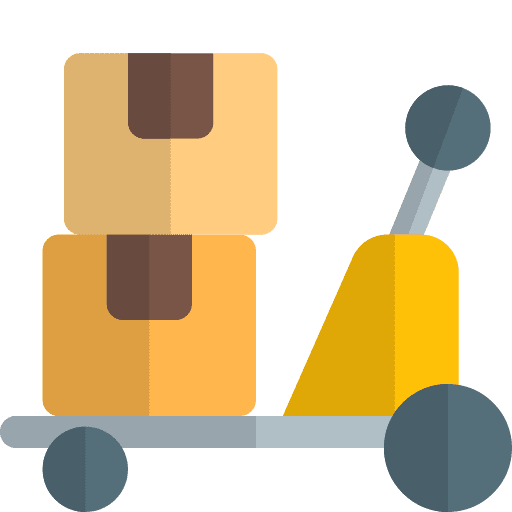 Load transport trolley wheels icon