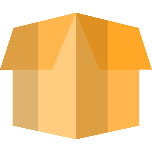 Open box package shipping and delivery icon