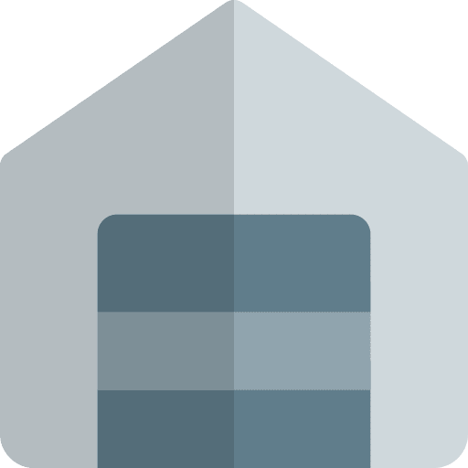 Locked shipping and delivery warehouses shipping icon