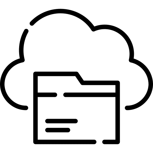 Cloud storage cloud web hosting technology icon