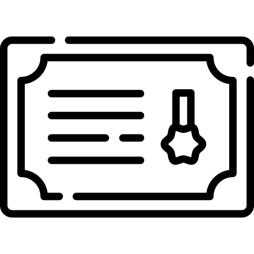 Certification certificate patent education icon