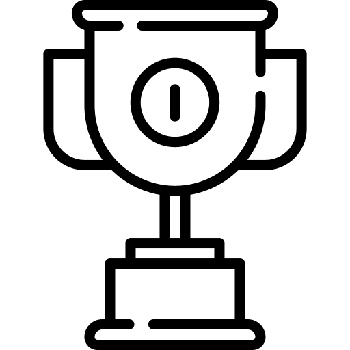 Trophy champion sports and competition education icon