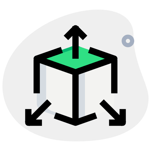 Surface three dimensional design print icon