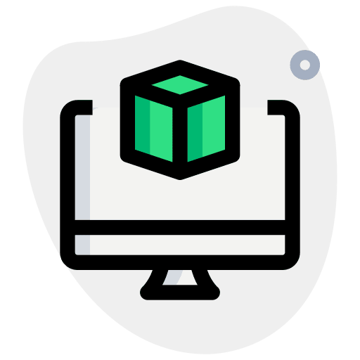 Computer 3d design print icon