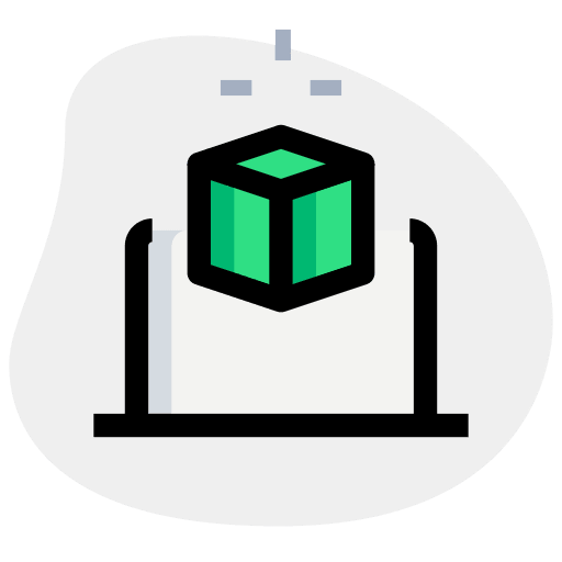 Laptop design 3d shapes and symbols icon