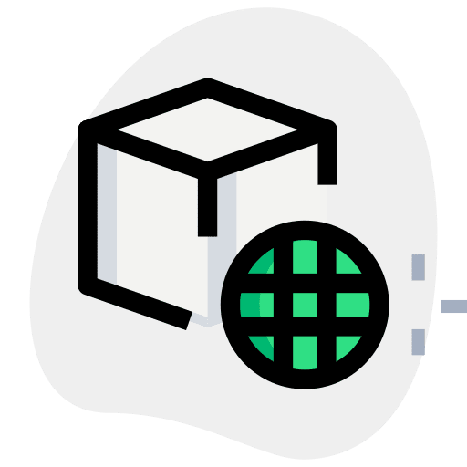 Global cube 3d design icon