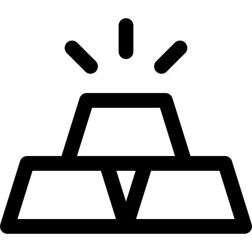 Gold ingots business and finance gold ingots gold bars icon