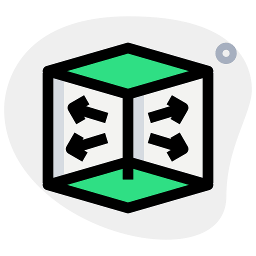 Outer three dimensional 3d outer icon