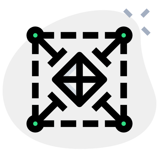 Top view print cube shapes and symbols icon