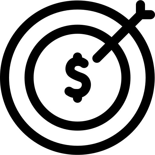 Aim business target investment icon