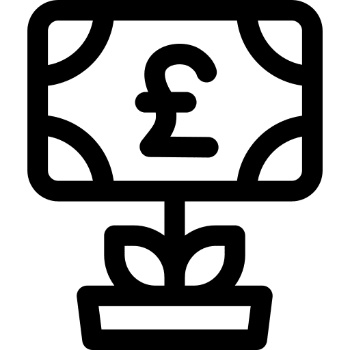 Investment investment growth pound icon