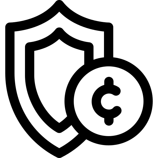 Protection business and finance security currency icon