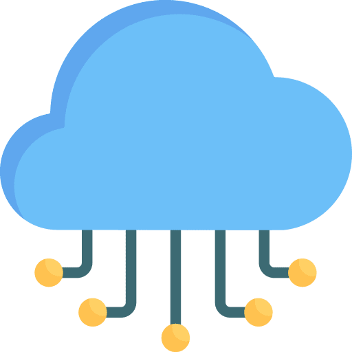 Cloud service development cloud computing service icon
