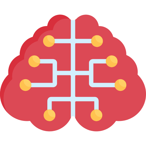 Artificial intelligence brain science fiction technology icon